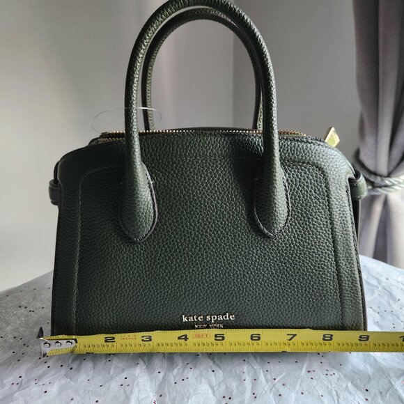 Kate Spade Olive Green Knott Bonsai Pebbled Leather Mini Satchel  5Pc Set NWT - Picture 8 of 14
